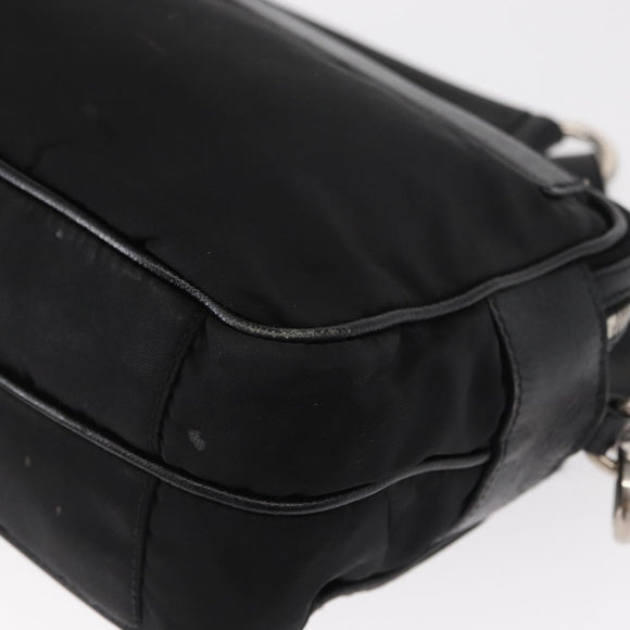 PRADA Shoulder Bag Nylon Black Silver Auth 155226