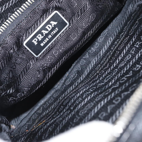 PRADA Shoulder Bag Nylon Black Silver Auth 155226