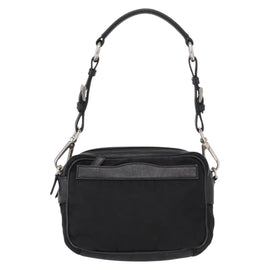 PRADA Shoulder Bag Nylon Black Silver Auth 155226 - 0