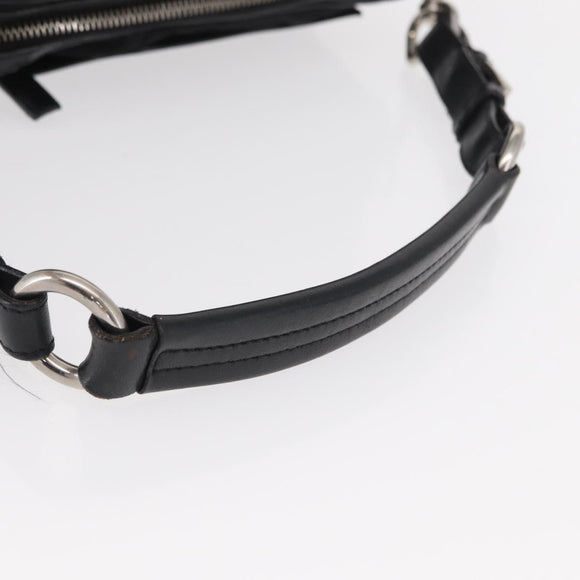 PRADA Shoulder Bag Nylon Black Silver Auth 155226
