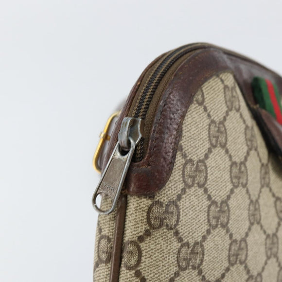 GUCCI GG Supreme Web Sherry Line Shoulder Bag PVC Beige 904 02 047 Auth 155227