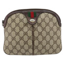 GUCCI GG Supreme Web Sherry Line Shoulder Bag PVC Beige 904 02 047 Auth 155227-2