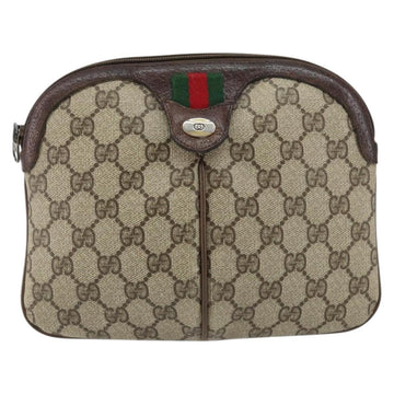 GUCCI GG Supreme Web Sherry Line Shoulder Bag PVC Beige 904 02 047 Auth 155227 - 0