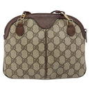GUCCI GG Supreme Web Sherry Line Shoulder Bag PVC Beige 904 02 047 Auth 155227-3