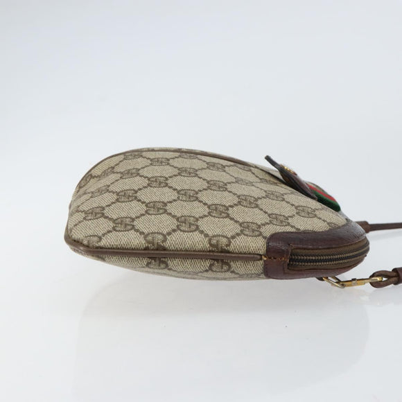 GUCCI GG Supreme Web Sherry Line Shoulder Bag PVC Beige 904 02 047 Auth 155227