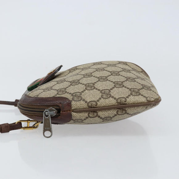 GUCCI GG Supreme Web Sherry Line Shoulder Bag PVC Beige 904 02 047 Auth 155227