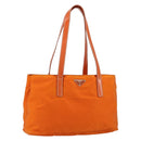 PRADA Tote Bag Nylon Orange Silver Auth 155228-1