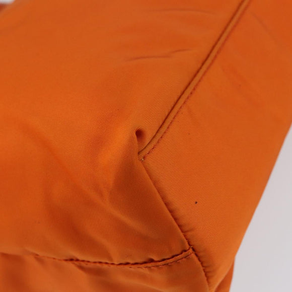 PRADA Tote Bag Nylon Orange Silver Auth 155228