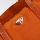 PRADA Tote Bag Nylon Orange Silver Auth 155228-17