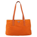 PRADA Tote Bag Nylon Orange Silver Auth 155228-13