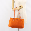PRADA Tote Bag Nylon Orange Silver Auth 155228-25