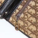 Christian Dior Trotter Canvas Shoulder Bag Beige Gold Auth 155229-22