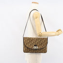 Christian Dior Trotter Canvas Shoulder Bag Beige Gold Auth 155229-24
