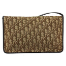 Christian Dior Trotter Canvas Shoulder Bag Beige Gold Auth 155229-3