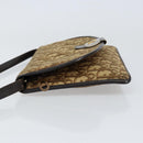 Christian Dior Trotter Canvas Shoulder Bag Beige Gold Auth 155229-5