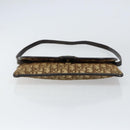 Christian Dior Trotter Canvas Shoulder Bag Beige Gold Auth 155229-9