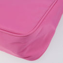 PRADA Hand Bag Nylon Pink Silver Auth 155230V-12