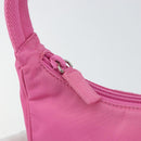 PRADA Hand Bag Nylon Pink Silver Auth 155230V-15