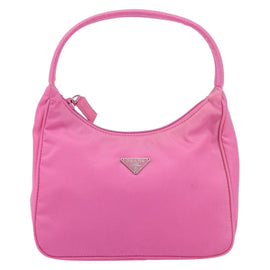 PRADA Hand Bag Nylon Pink Silver Auth 155230V - 0