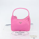 PRADA Hand Bag Nylon Pink Silver Auth 155230V-23