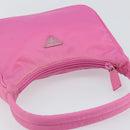 PRADA Hand Bag Nylon Pink Silver Auth 155230V-6