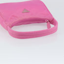 PRADA Hand Bag Nylon Pink Silver Auth 155230V-7