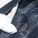 GUCCI Bamboo Hand Bag Leather 2way Black Gold 001 1014 1577 Auth 155231-12