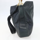 GUCCI Bamboo Hand Bag Leather 2way Black Gold 001 1014 1577 Auth 155231-4