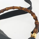 GUCCI Bamboo Hand Bag Leather 2way Black Gold 001 1014 1577 Auth 155231-8