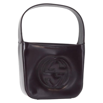 GUCCI Shoulder Bag Enamel Black 007 2023 0249 Auth 155233