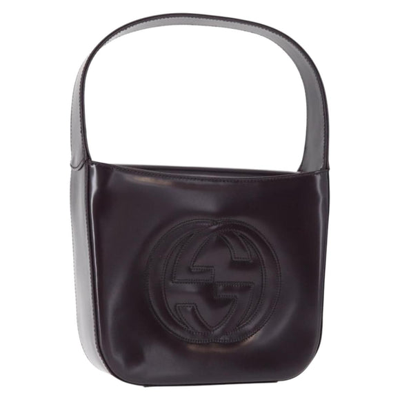 GUCCI Shoulder Bag Enamel Black 007 2023 0249 Auth 155233