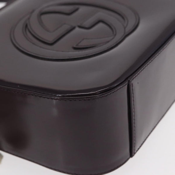 GUCCI Shoulder Bag Enamel Black 007 2023 0249 Auth 155233