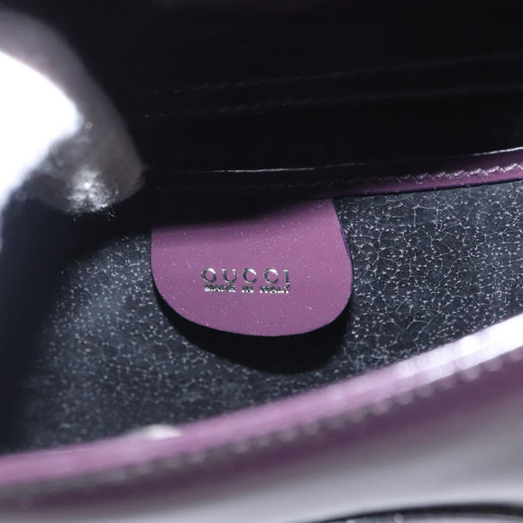 GUCCI Shoulder Bag Enamel Black 007 2023 0249 Auth 155233