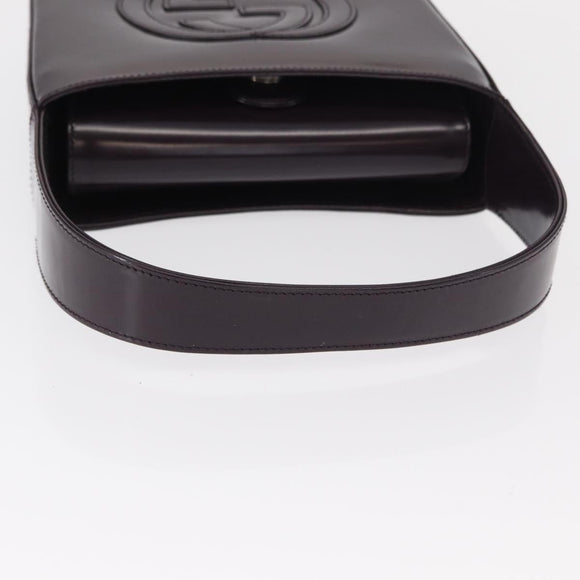 GUCCI Shoulder Bag Enamel Black 007 2023 0249 Auth 155233