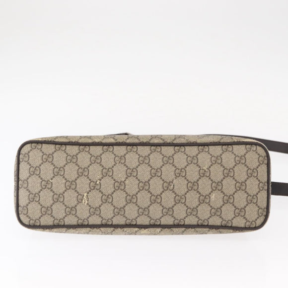 GUCCI GG Supreme Tote Bag PVC Leather 2way Beige Silver 429019 Auth 155234