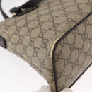 GUCCI GG Supreme Tote Bag PVC Leather 2way Beige Silver 429019 Auth 155234-17