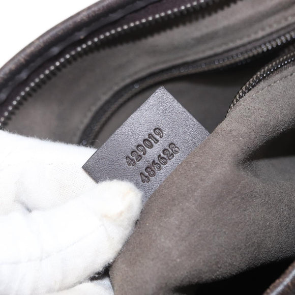 GUCCI GG Supreme Tote Bag PVC Leather 2way Beige Silver 429019 Auth 155234