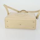 GUCCI Hand Bag Patent leather 2way Beige Silver 000 1274 0505 Auth 155235-5