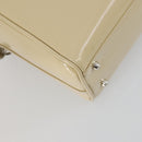 GUCCI Hand Bag Patent leather 2way Beige Silver 000 1274 0505 Auth 155235-18