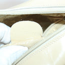 GUCCI Hand Bag Patent leather 2way Beige Silver 000 1274 0505 Auth 155235-11