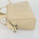 GUCCI Hand Bag Patent leather 2way Beige Silver 000 1274 0505 Auth 155235-4