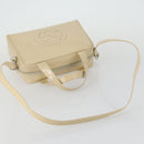 GUCCI Hand Bag Patent leather 2way Beige Silver 000 1274 0505 Auth 155235-7