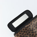 LOEWE Leopard Vanity Hand Bag Leather Black Gold Auth 155236-9