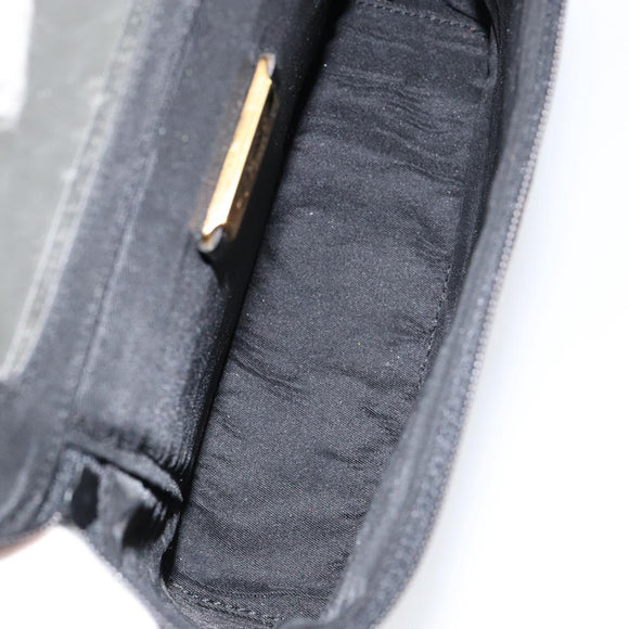 LOEWE Leopard Vanity Hand Bag Leather Black Gold Auth 155236