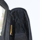 LOEWE Leopard Vanity Hand Bag Leather Black Gold Auth 155236-20