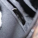 LOEWE Leopard Vanity Hand Bag Leather Black Gold Auth 155236-11