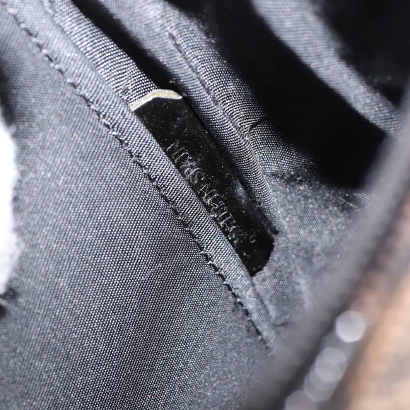 LOEWE Leopard Vanity Hand Bag Leather Black Gold Auth 155236