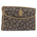 SAINT LAURENT Clutch Bag PVC Leather Beige Auth 155237-1