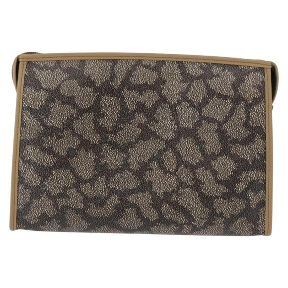 SAINT LAURENT Clutch Bag PVC Leather Beige Auth 155237