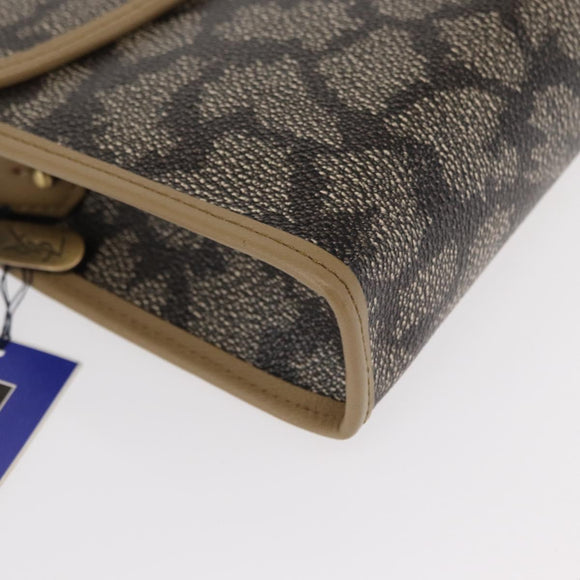 SAINT LAURENT Clutch Bag PVC Leather Beige Auth 155237